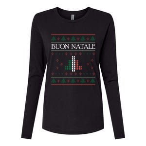 Ugly Christmas Buon Natale Christmas Italy Italians Womens Cotton Relaxed Long Sleeve T-Shirt