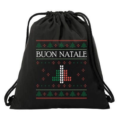 Ugly Christmas Buon Natale Christmas Italy Italians Drawstring Bag
