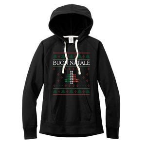 Ugly Christmas Buon Natale Christmas Italy Italians Women's Fleece Hoodie