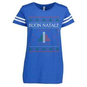 Ugly Christmas Buon Natale Christmas Italy Italians Enza Ladies Jersey Football T-Shirt