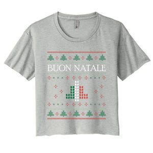 Ugly Christmas Buon Natale Christmas Italy Italians Women's Crop Top Tee