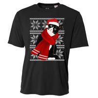 Ugly Christmas Black Cat Santa Hat Scarf Holiday Cute Cooling Performance Crew T-Shirt