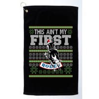 Ugly Christmas Bull Riding This AinT My First Rodeo Meaningful Gift Golf Towel