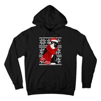 Ugly Christmas Black Cat Santa Hat Scarf Holiday Cute Hoodie