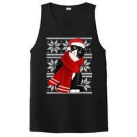 Ugly Christmas Black Cat Santa Hat Scarf Holiday Cute PosiCharge Competitor Tank