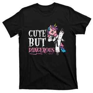 Unicorn Cute But Dangerous Karate Taekwondo  Gift T-Shirt