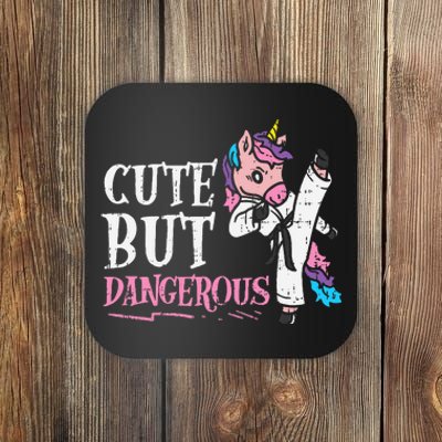 Unicorn Cute But Dangerous Karate Taekwondo  Gift Coaster