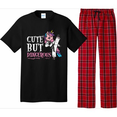 Unicorn Cute But Dangerous Karate Taekwondo  Gift Pajama Set