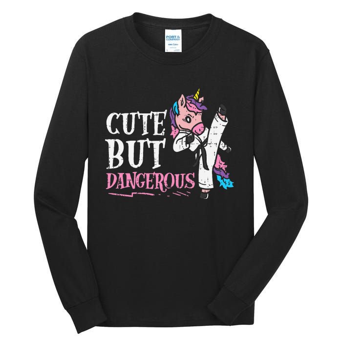 Unicorn Cute But Dangerous Karate Taekwondo  Gift Tall Long Sleeve T-Shirt