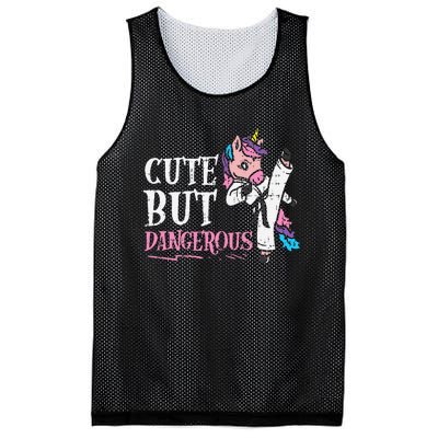 Unicorn Cute But Dangerous Karate Taekwondo  Gift Mesh Reversible Basketball Jersey Tank