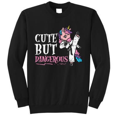 Unicorn Cute But Dangerous Karate Taekwondo  Gift Tall Sweatshirt