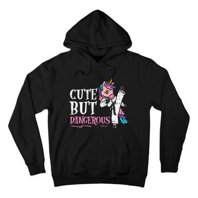 Unicorn Cute But Dangerous Karate Taekwondo  Gift Tall Hoodie