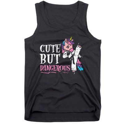 Unicorn Cute But Dangerous Karate Taekwondo  Gift Tank Top