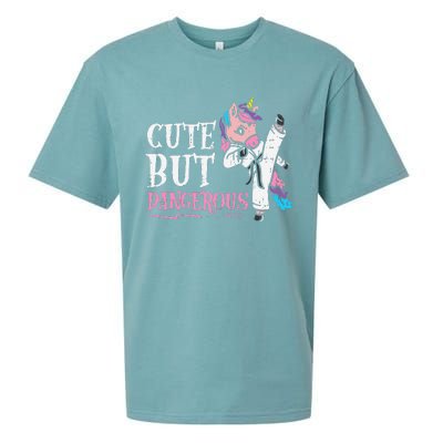 Unicorn Cute But Dangerous Karate Taekwondo  Gift Sueded Cloud Jersey T-Shirt