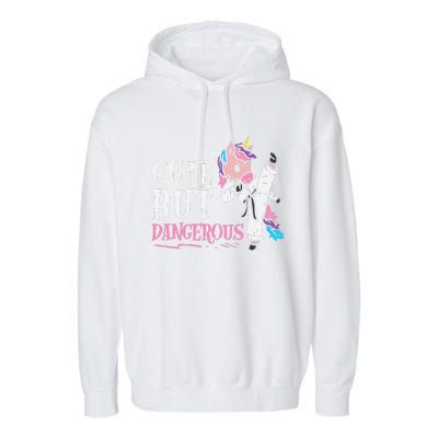 Unicorn Cute But Dangerous Karate Taekwondo  Gift Garment-Dyed Fleece Hoodie