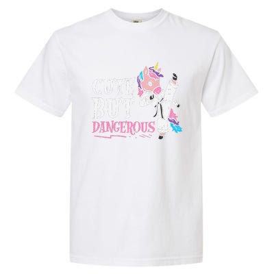 Unicorn Cute But Dangerous Karate Taekwondo  Gift Garment-Dyed Heavyweight T-Shirt