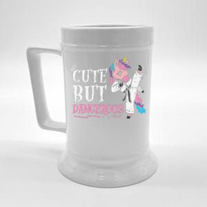 Unicorn Cute But Dangerous Karate Taekwondo  Gift Beer Stein