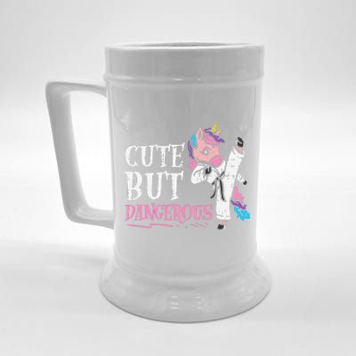 Unicorn Cute But Dangerous Karate Taekwondo  Gift Beer Stein