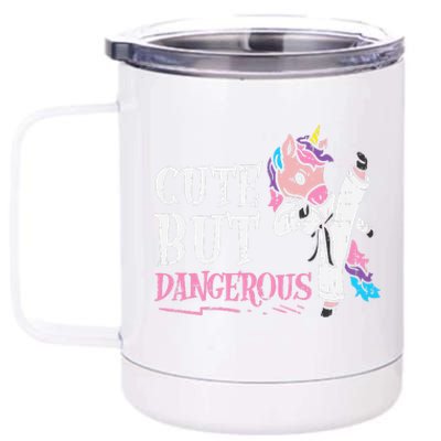 Unicorn Cute But Dangerous Karate Taekwondo  Gift 12 oz Stainless Steel Tumbler Cup