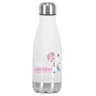 Unicorn Cute But Dangerous Karate Taekwondo  Gift Stainless Steel Insulated Water Bottle