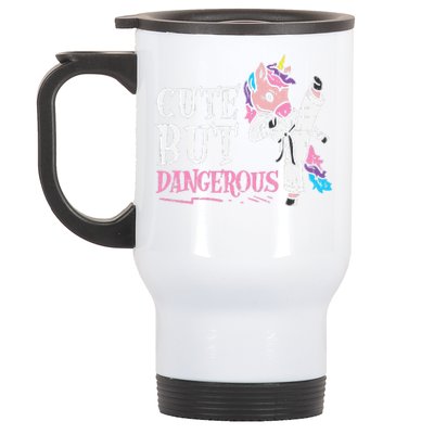 Unicorn Cute But Dangerous Karate Taekwondo  Gift Stainless Steel Travel Mug