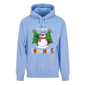 Ugly Christmas Chillin With My 8th Grade Snowmies Teacher Meaningful Gift Unisex Surf Hoodie