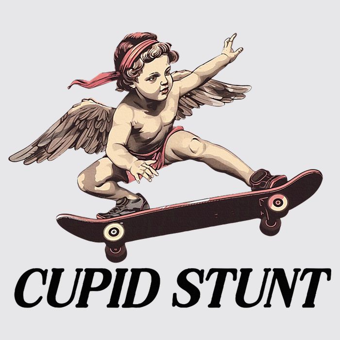 Unhinged Cringe Cupid Stunt Funny Inappropriate Embarrassing Womens Funnel Neck Pullover Hood