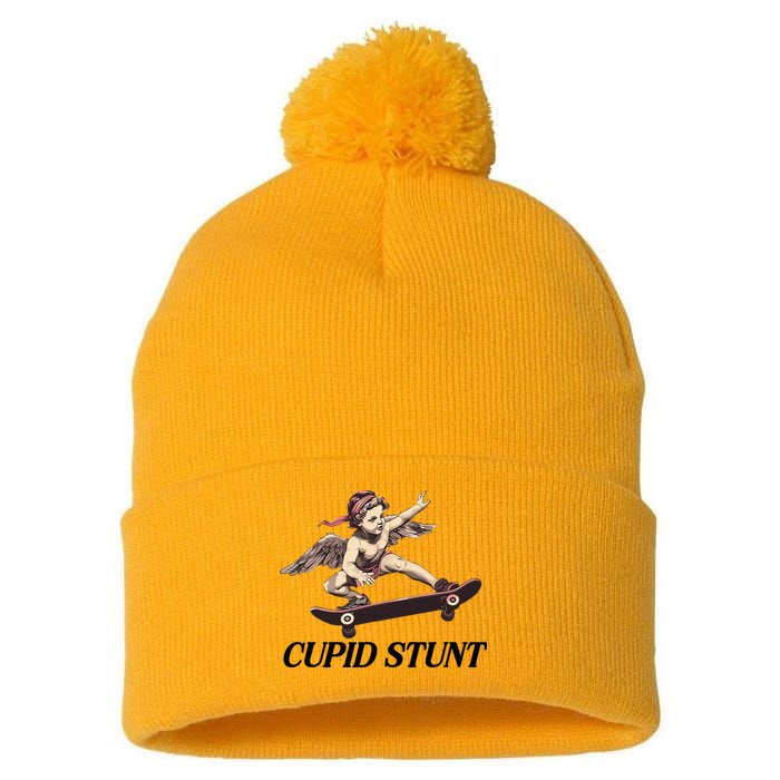 Unhinged Cringe Cupid Stunt Funny Inappropriate Embarrassing Pom Pom 12in Knit Beanie