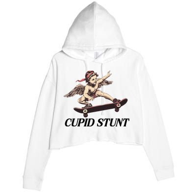 Unhinged Cringe Cupid Stunt Funny Inappropriate Embarrassing Crop Fleece Hoodie