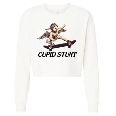Unhinged Cringe Cupid Stunt Funny Inappropriate Embarrassing Cropped Pullover Crew