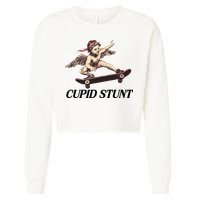 Unhinged Cringe Cupid Stunt Funny Inappropriate Embarrassing Cropped Pullover Crew