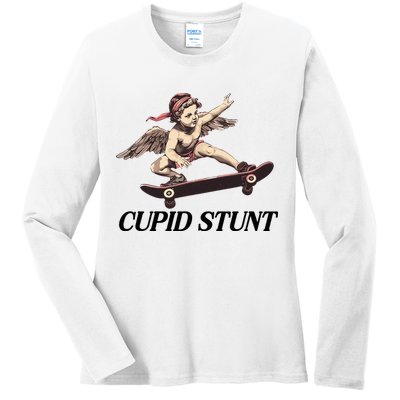 Unhinged Cringe Cupid Stunt Funny Inappropriate Embarrassing Ladies Long Sleeve Shirt