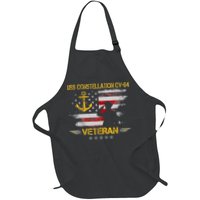 USS Constellation CV 64 Aircraft Carrier Veteran Flag Retro Apron