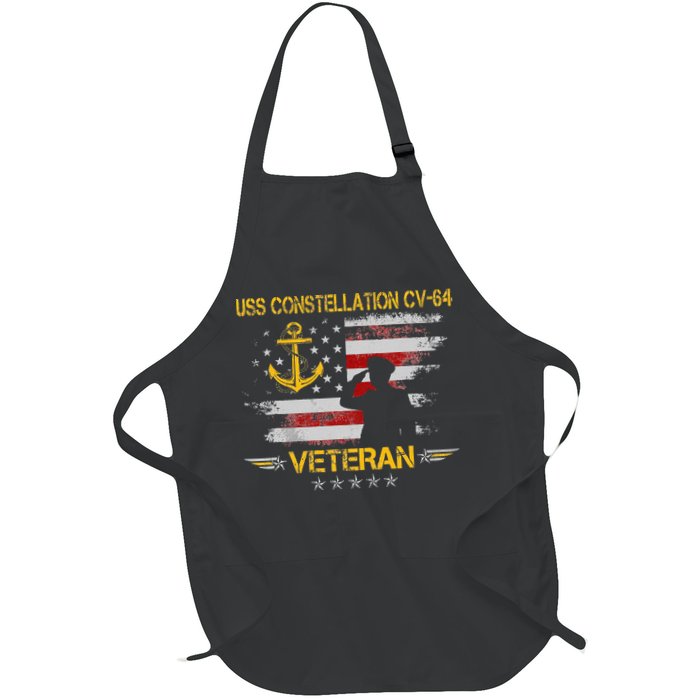 USS Constellation CV 64 Aircraft Carrier Veteran Flag Retro Apron