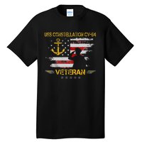 USS Constellation CV 64 Aircraft Carrier Veteran Flag Retro Tall T-Shirt