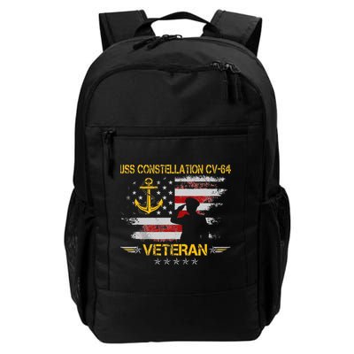 USS Constellation CV 64 Aircraft Carrier Veteran Flag Retro Backpack
