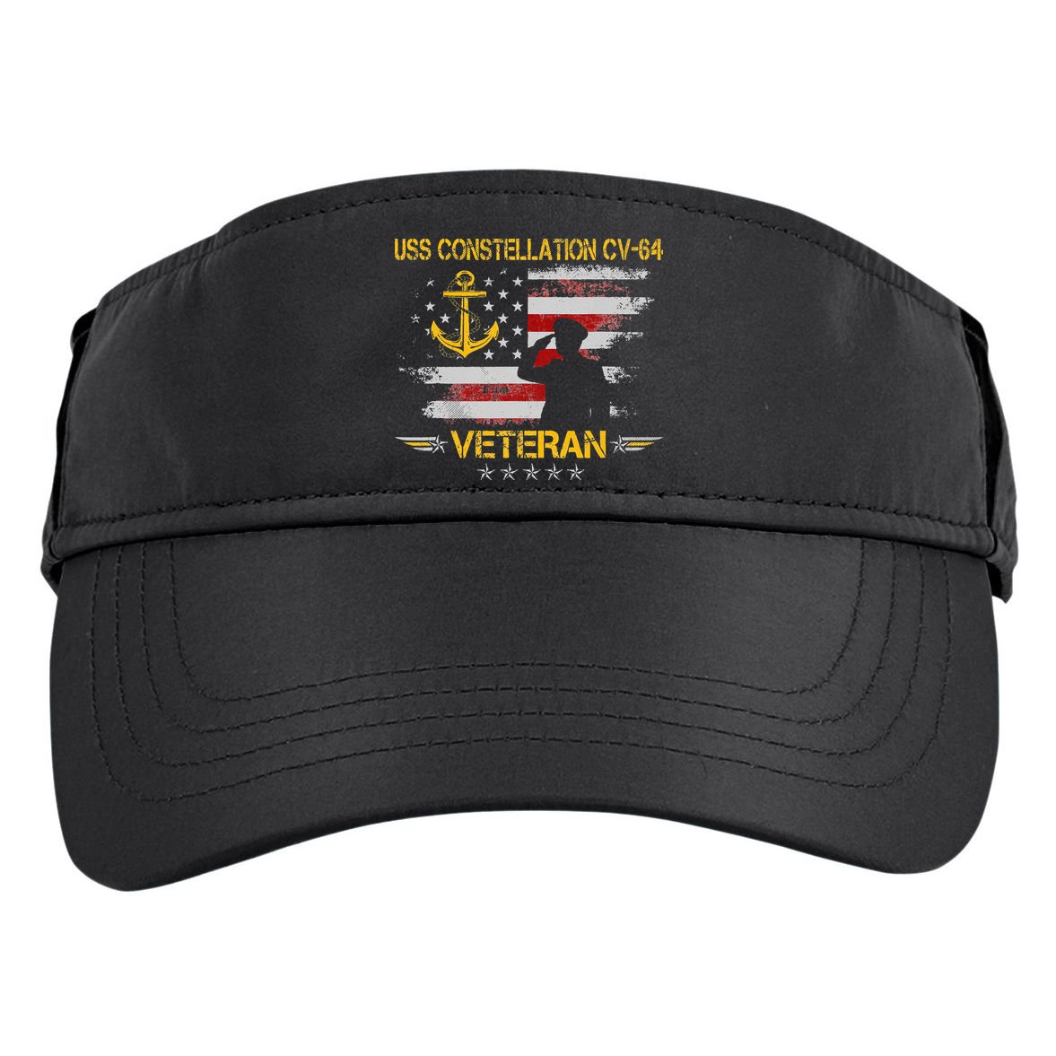 USS Constellation CV 64 Aircraft Carrier Veteran Flag Retro Adult Drive Performance Visor