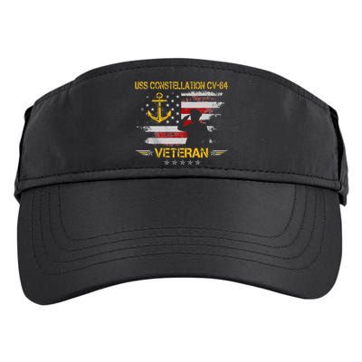 USS Constellation CV 64 Aircraft Carrier Veteran Flag Retro Adult Drive Performance Visor