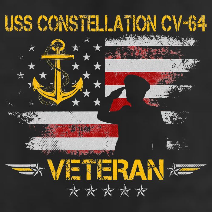 USS Constellation CV 64 Aircraft Carrier Veteran Flag Retro Adult Drive Performance Visor