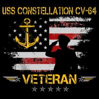USS Constellation CV 64 Aircraft Carrier Veteran Flag Retro 16 in Basic Backpack