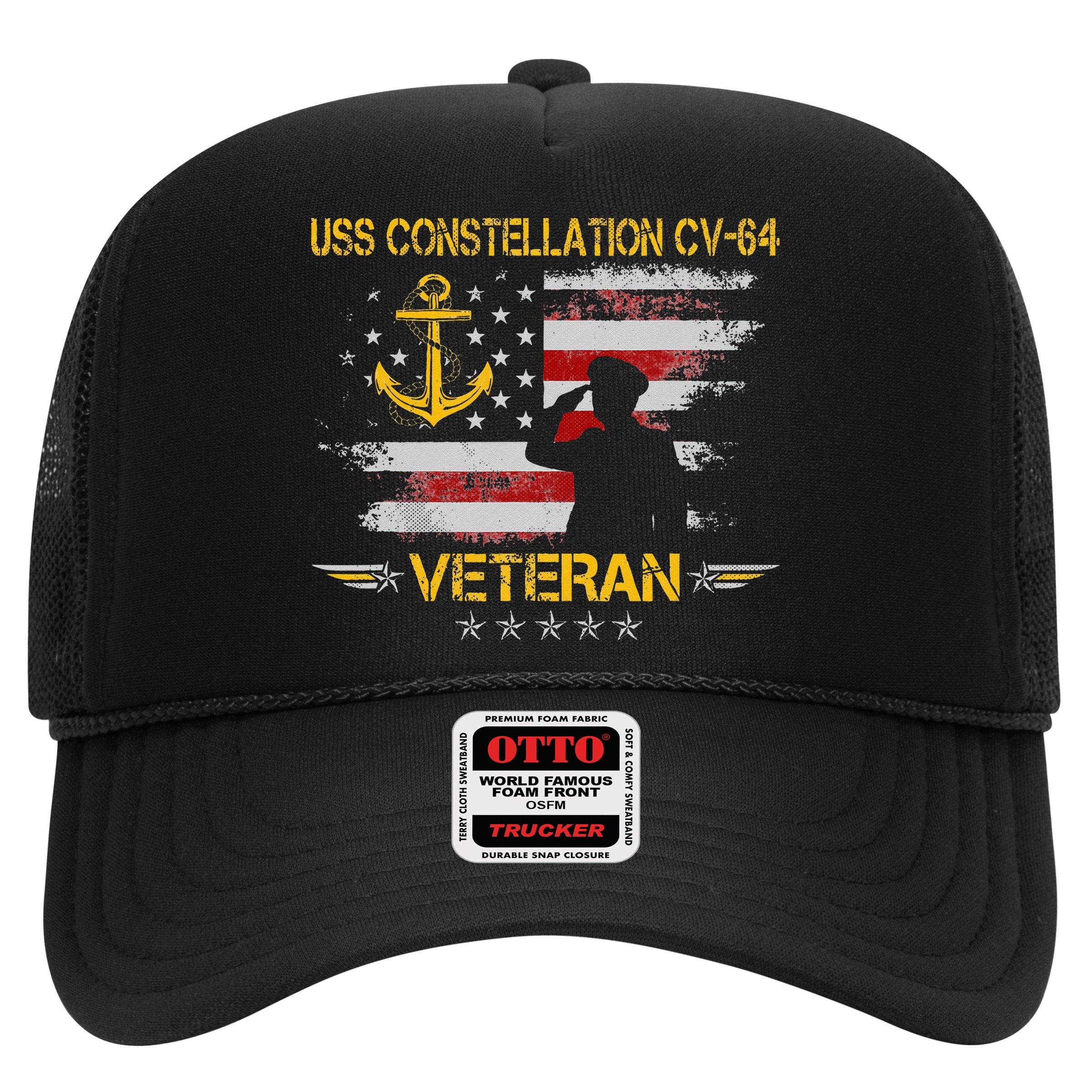 USS Constellation CV 64 Aircraft Carrier Veteran Flag Retro Hat