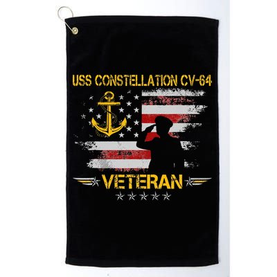 USS Constellation CV 64 Aircraft Carrier Veteran Flag Retro Golf Towel