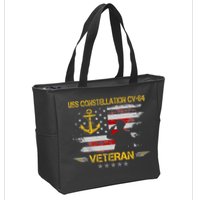 USS Constellation CV 64 Aircraft Carrier Veteran Flag Retro Zip Tote Bag