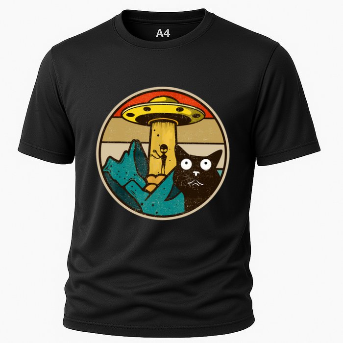 Ufo Crazy Cat Alien Cooling Performance Crew T-Shirt