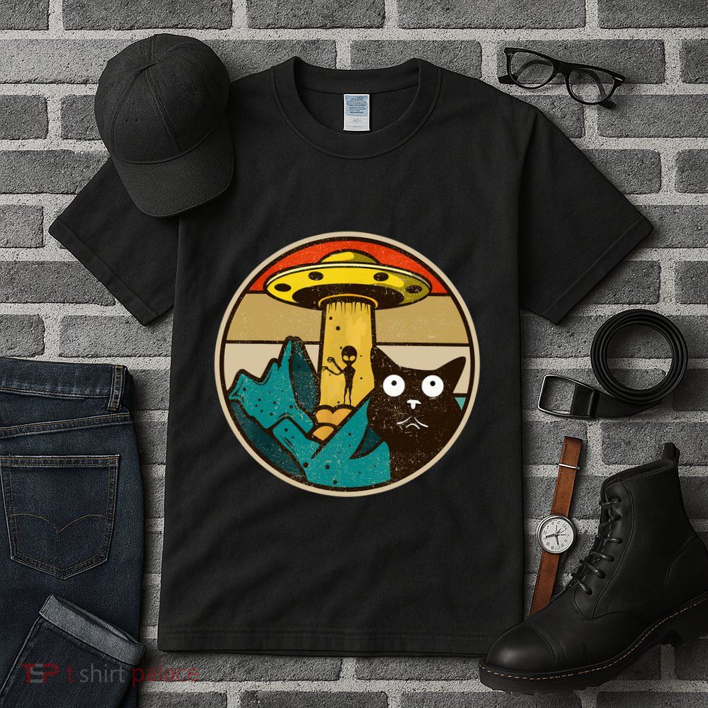 Ufo Crazy Cat Alien Tall T-Shirt