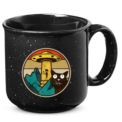 Ufo Crazy Cat Alien 15oz Campfire Ceramic Mug