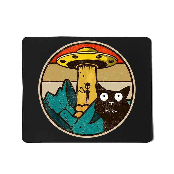 Ufo Crazy Cat Alien Mousepad