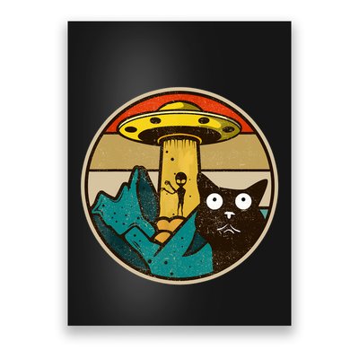 Ufo Crazy Cat Alien Poster