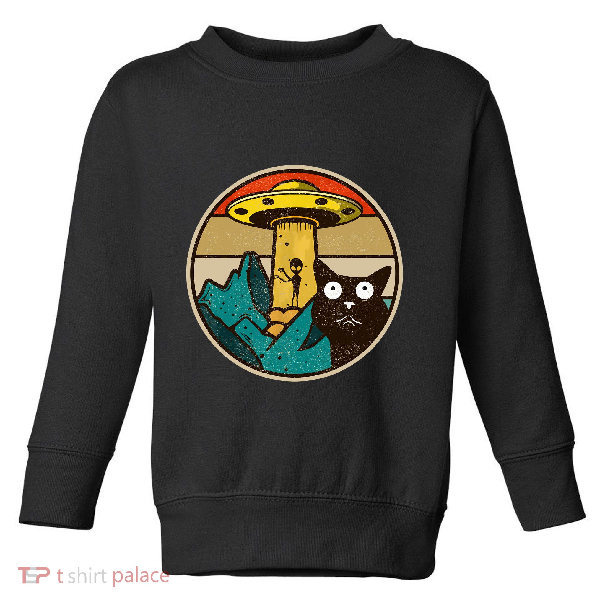 Ufo Crazy Cat Alien Toddler Sweatshirt