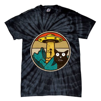 Ufo Crazy Cat Alien Tie-Dye T-Shirt